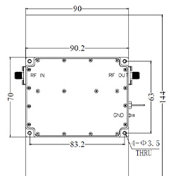 HS-Gain35dB Psat33dBm Power Amplifier With SMAF (0.5-8G)_with Heatsink